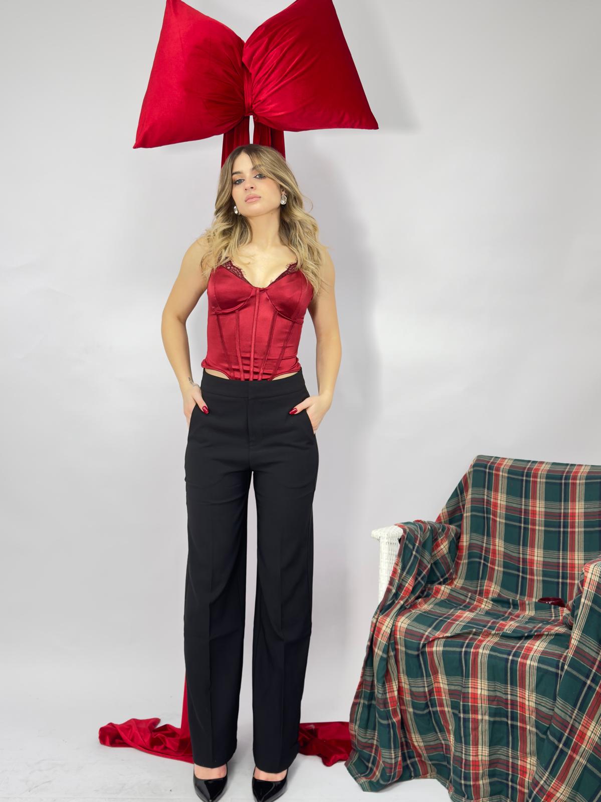 Pantalone Nero Sartoriale