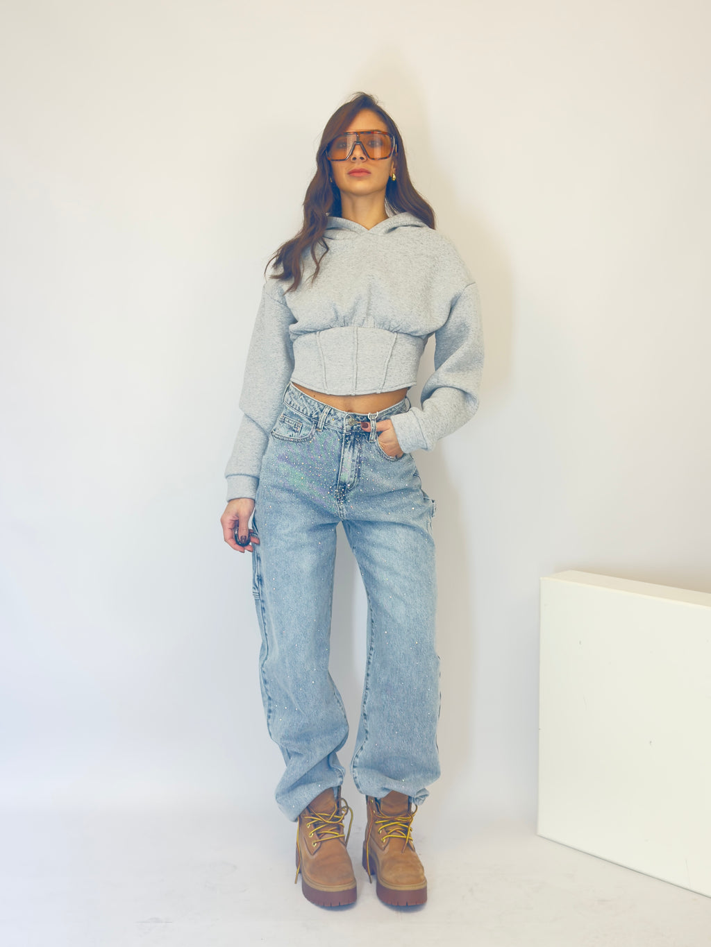 Jeans ballon brillant