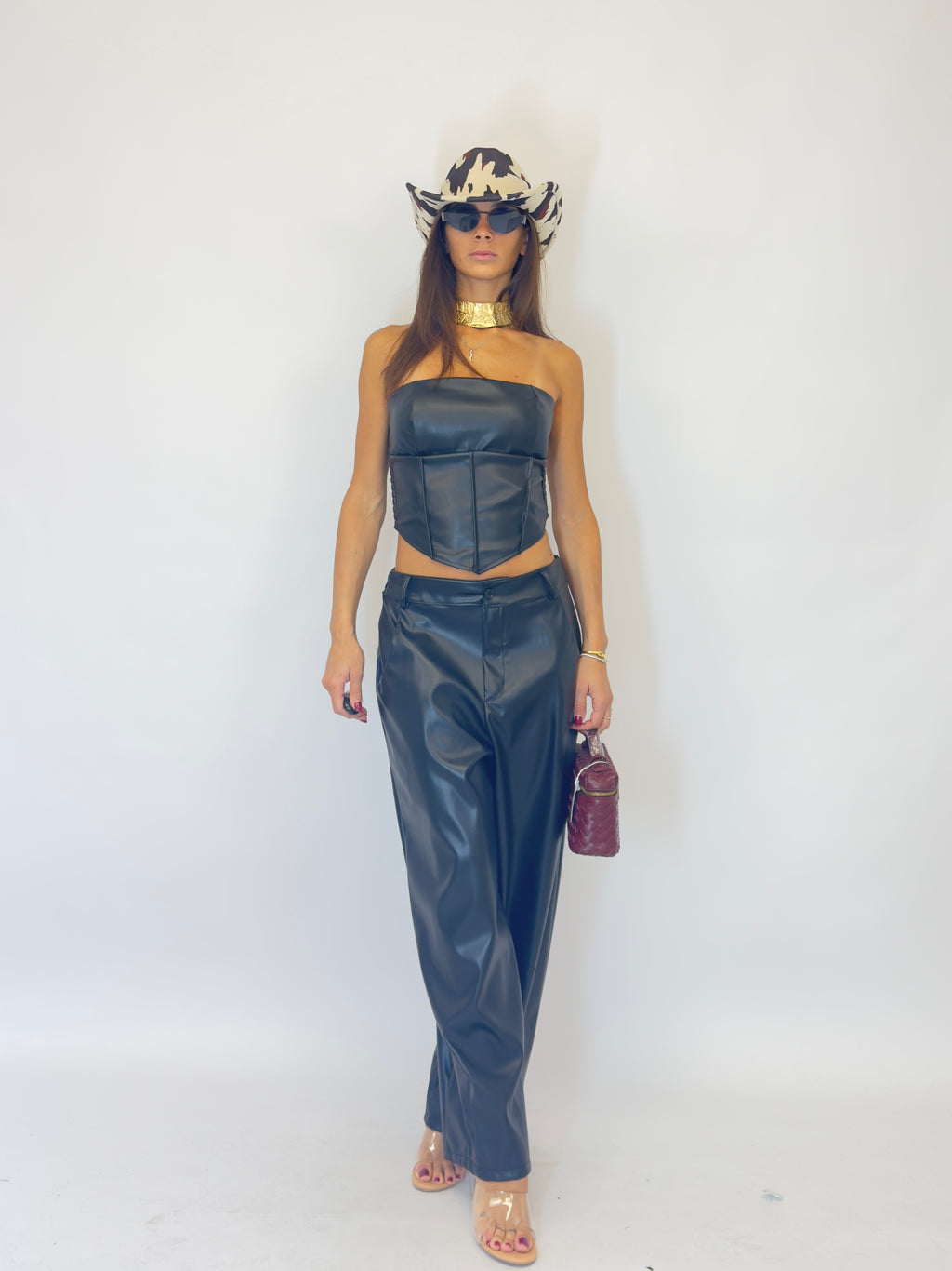 Pantaloni ballon ecopelle