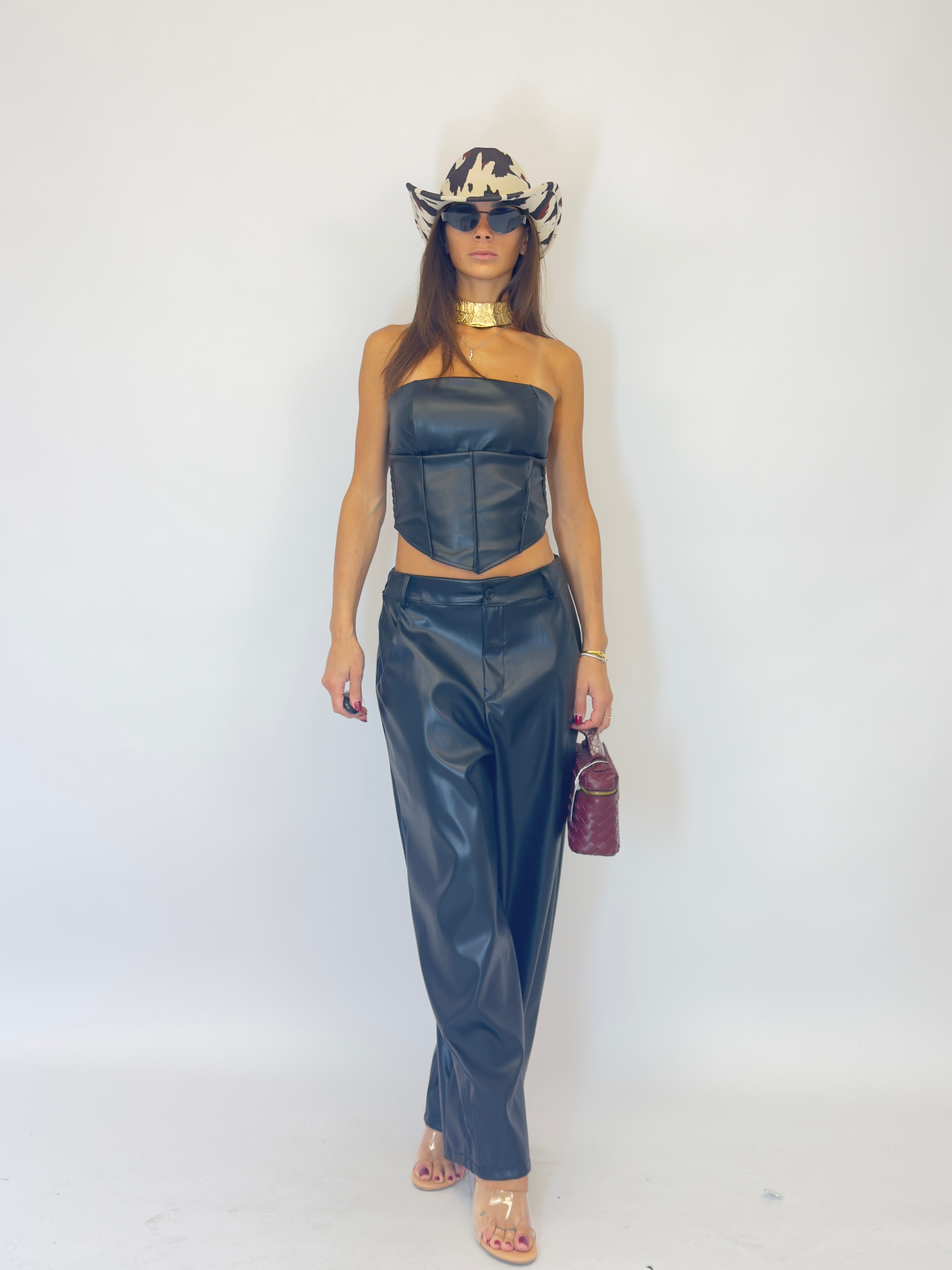 Pantaloni ballon ecopelle