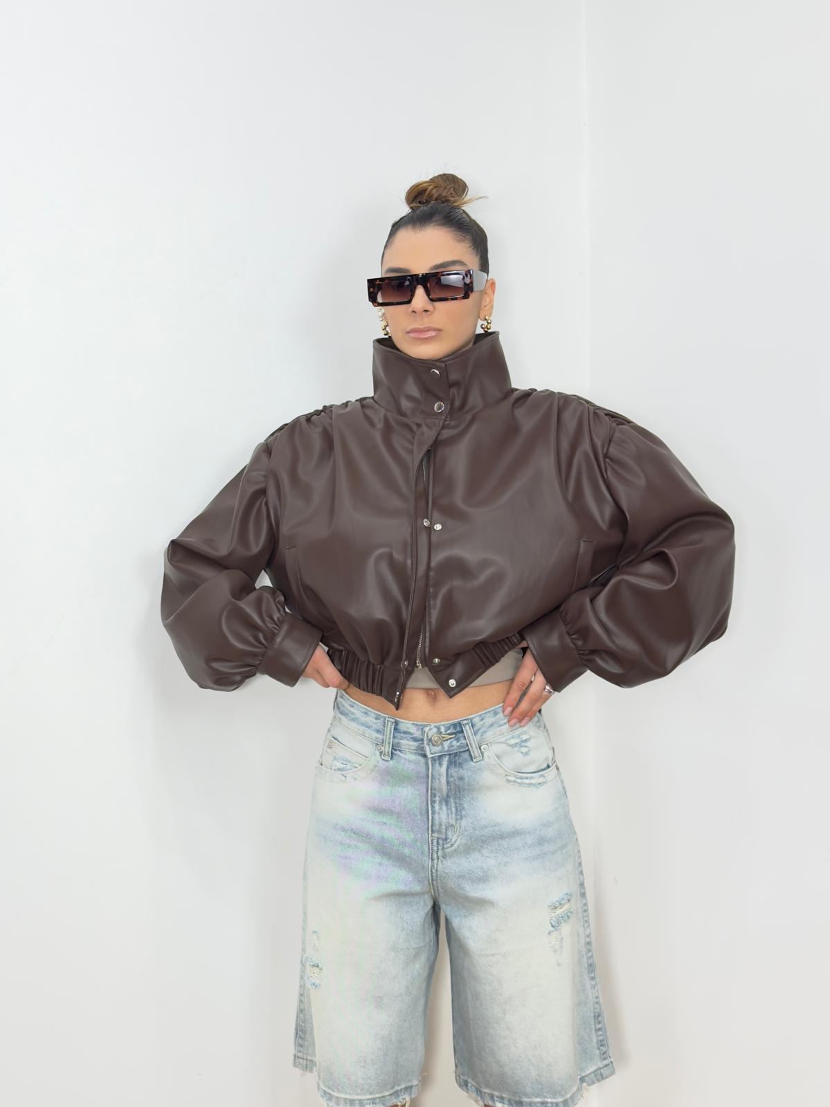 Bomber Ecopelle Marrone