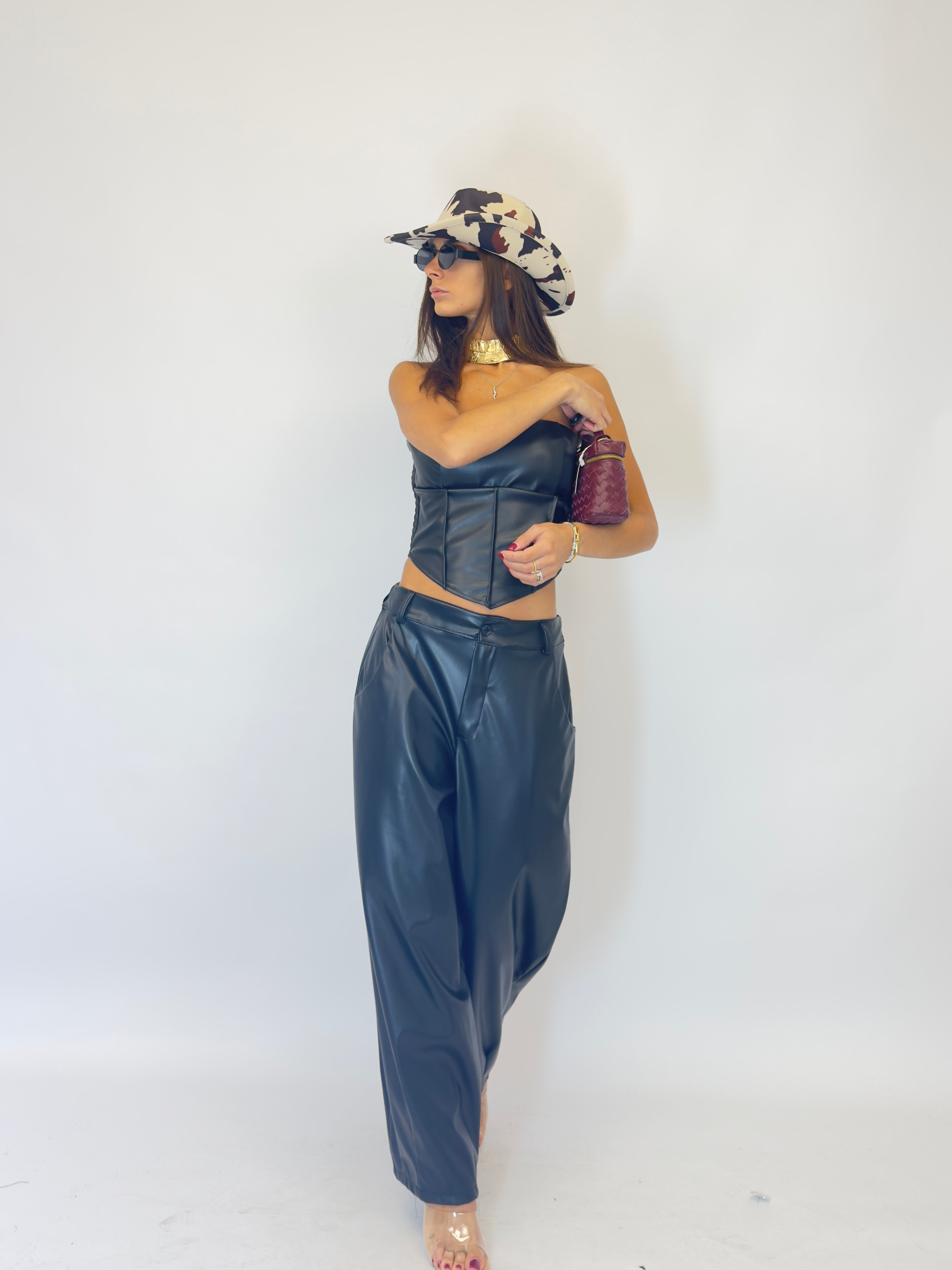 Pantaloni ballon ecopelle