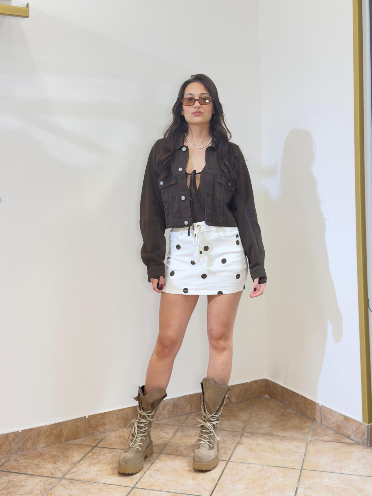 Giacca Denim Marrone