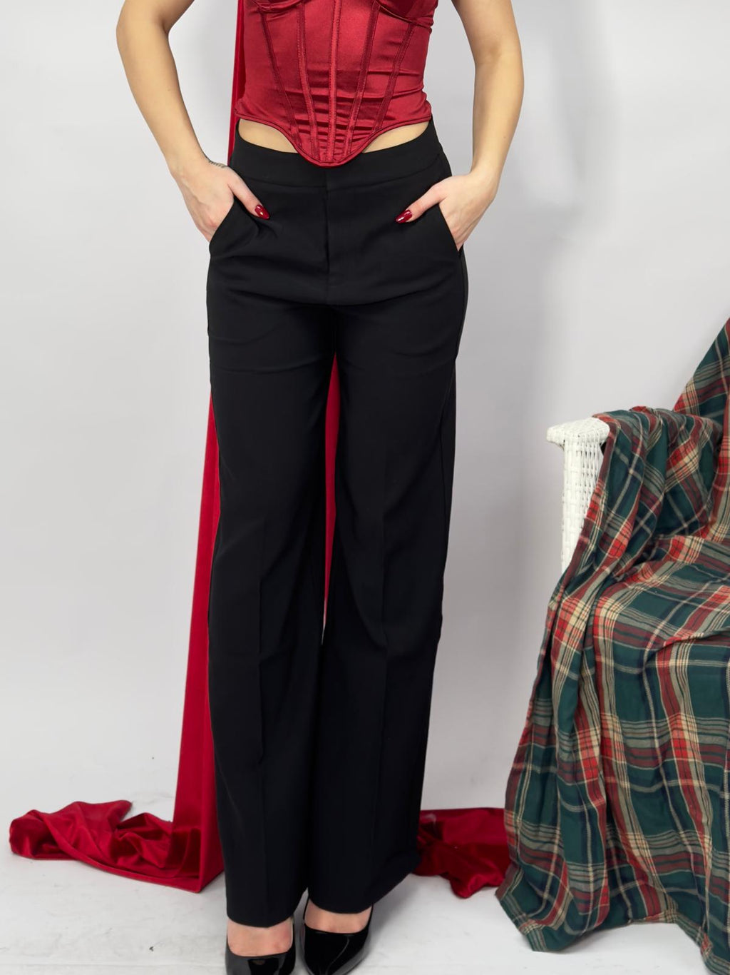 Pantalone Nero Sartoriale