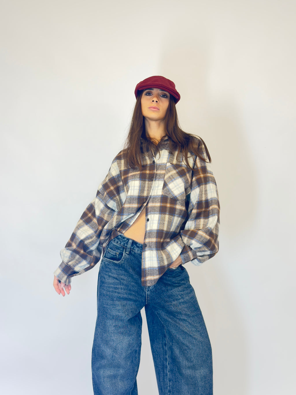 Camicia sbuffo tartan