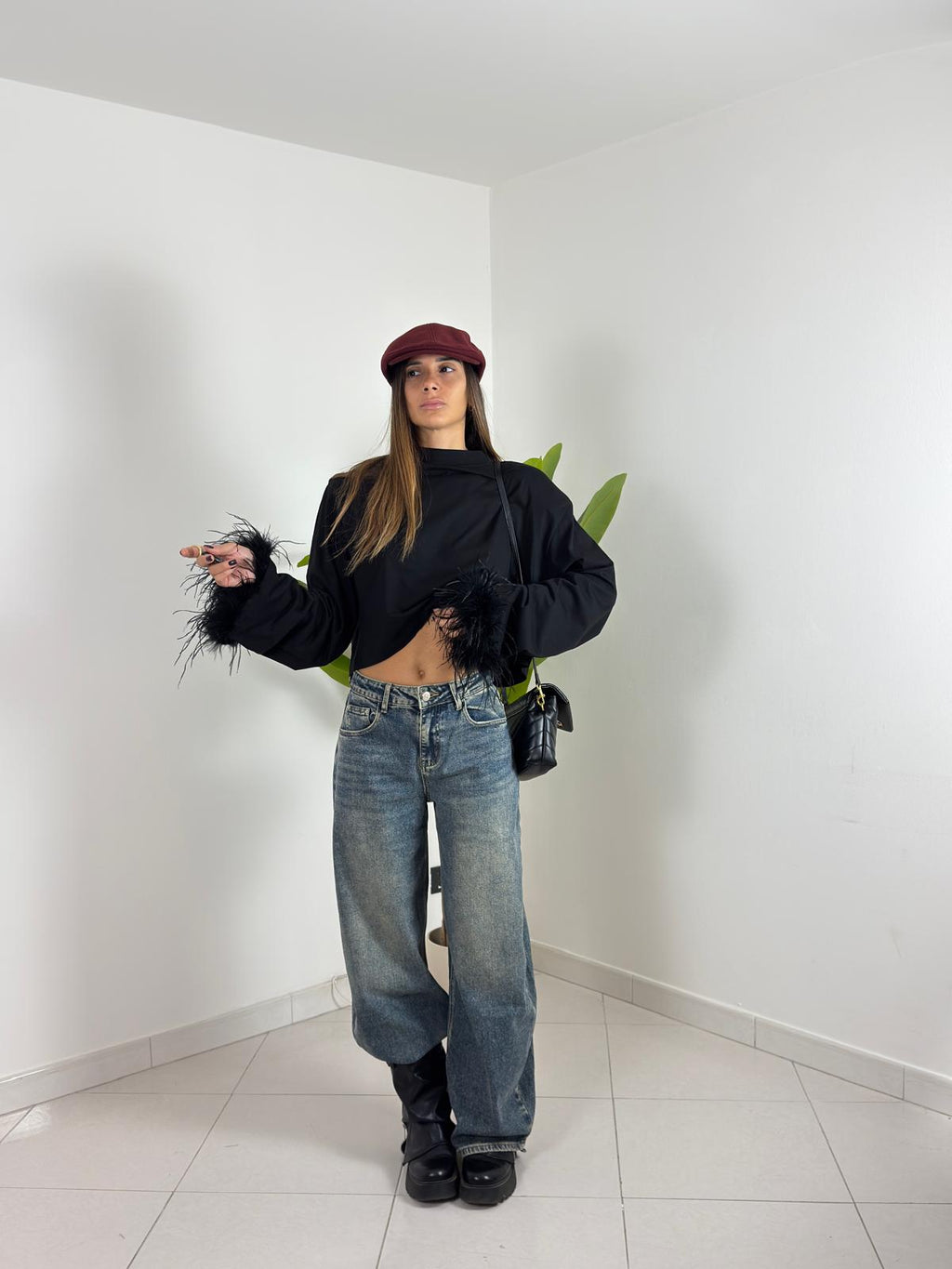 Maglia Piume Polsini