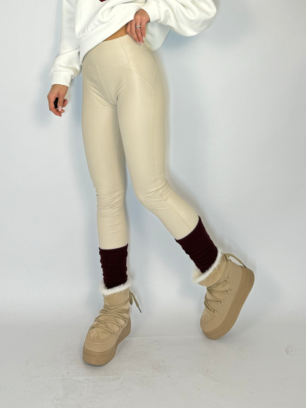 Leggings Ecopelle Beige