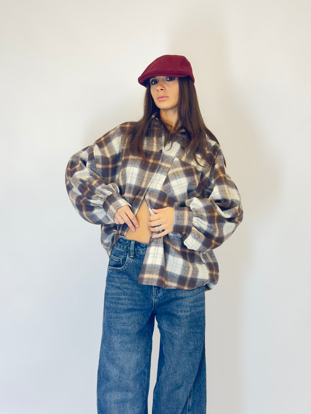 Camicia sbuffo tartan