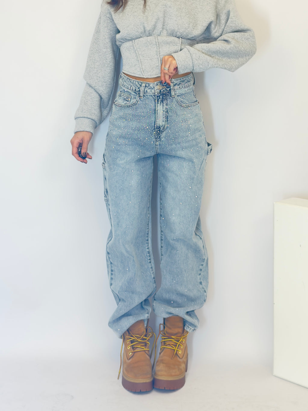 Jeans ballon brillant