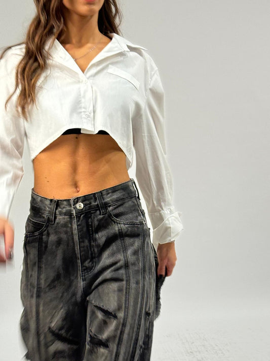 Camicia Crop Bianca