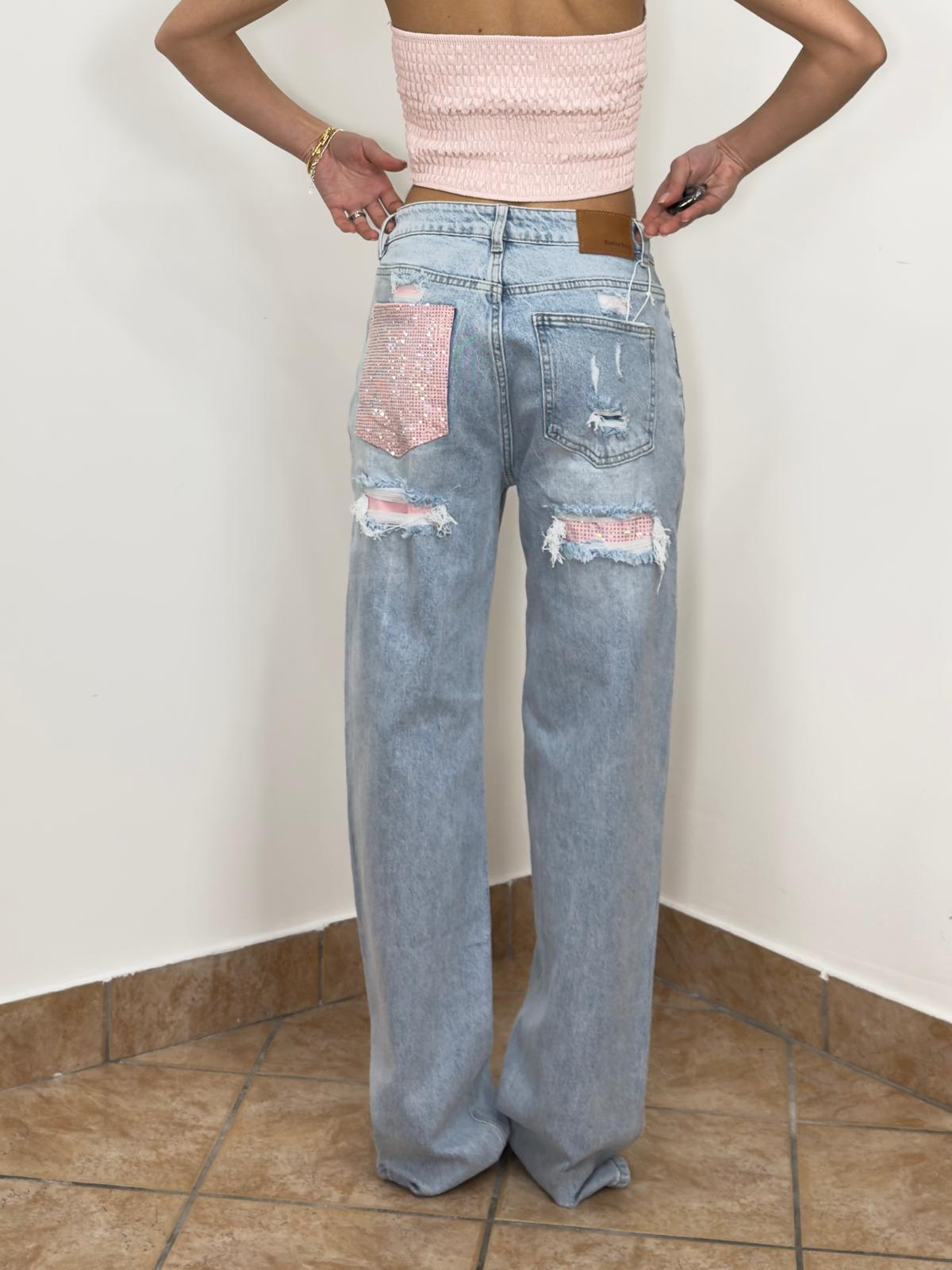 Jeans Tasca Brilla Rosa