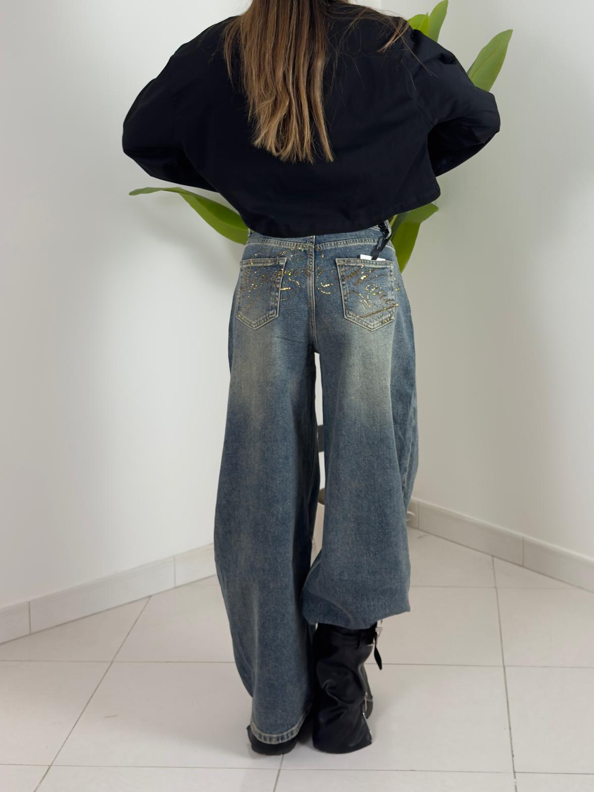 Jeans Scritta Brilla